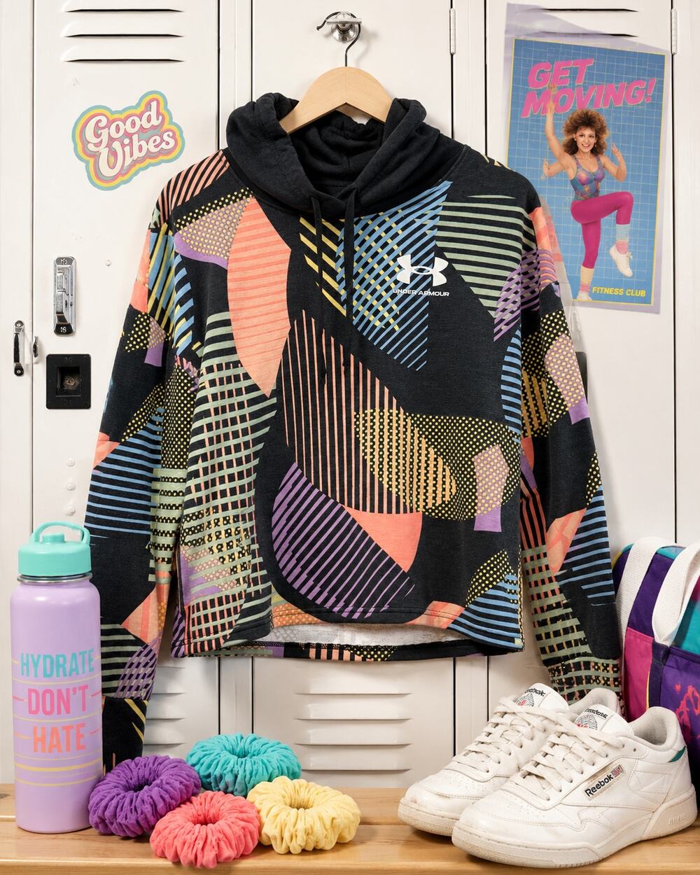 Under Armour Women's XS Abstract Geo Print Funnel Neck Hoodie